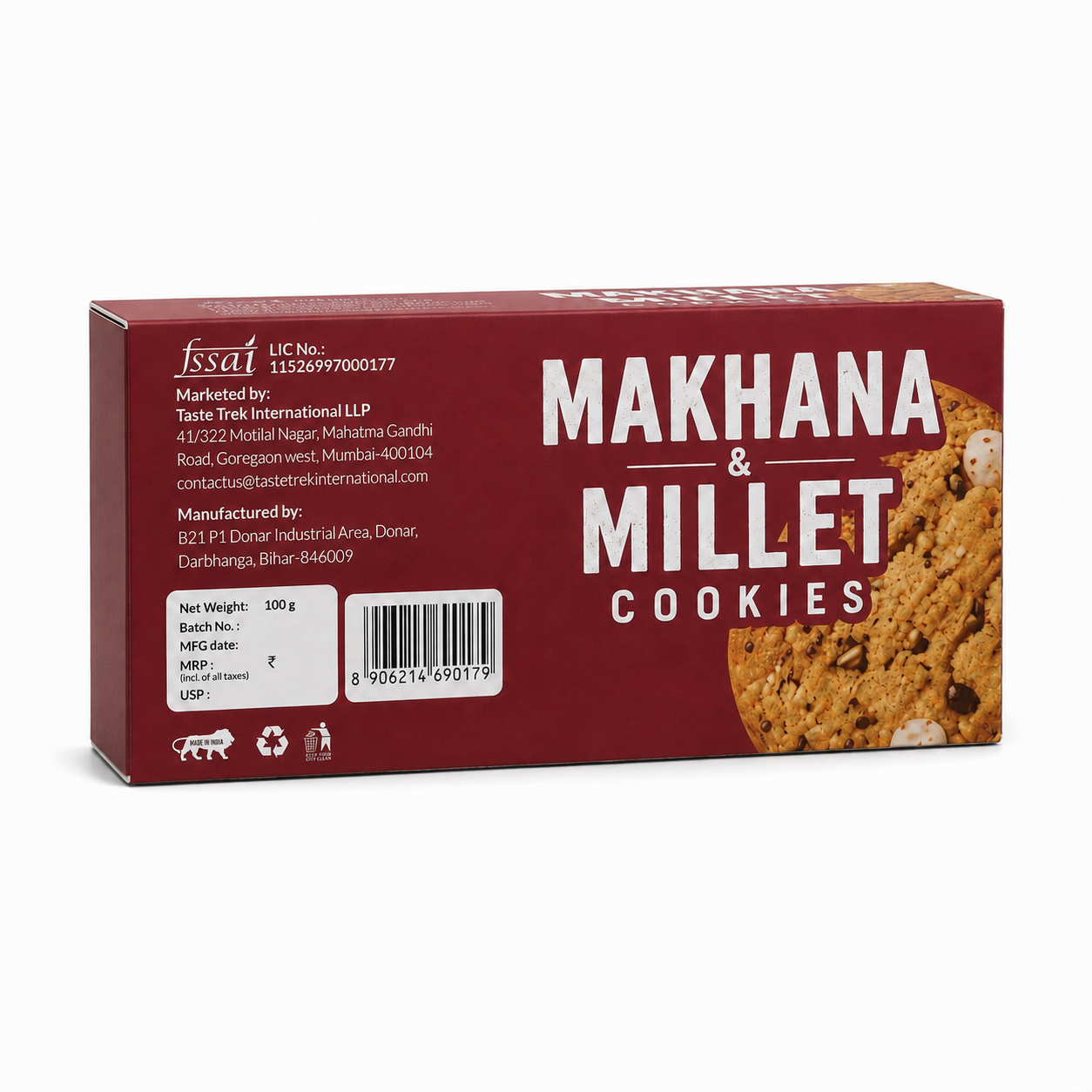 Sugar Free Makhana & Millet Cookies